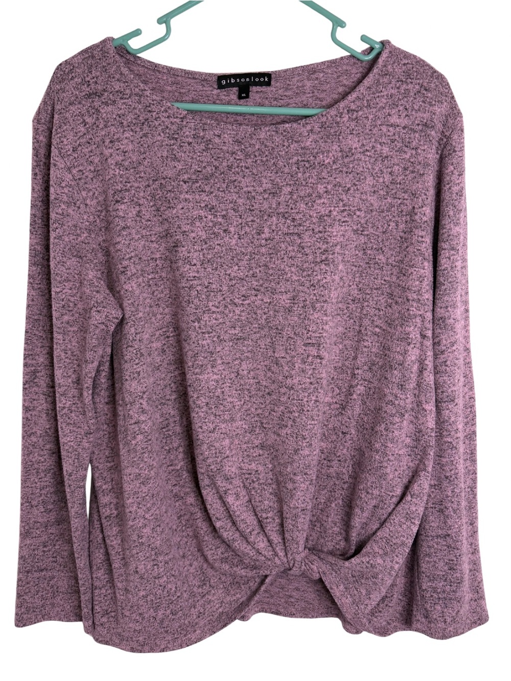 3/$20 Gibsonlook Twist Knot Crewneck Long Sleeve Knit Top Size XL